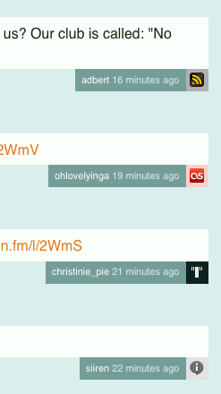 Source of Tweets on Twisten.FM